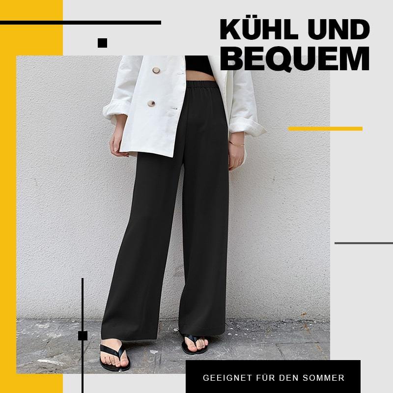 Damen Eis Seide Weites Bein Hose