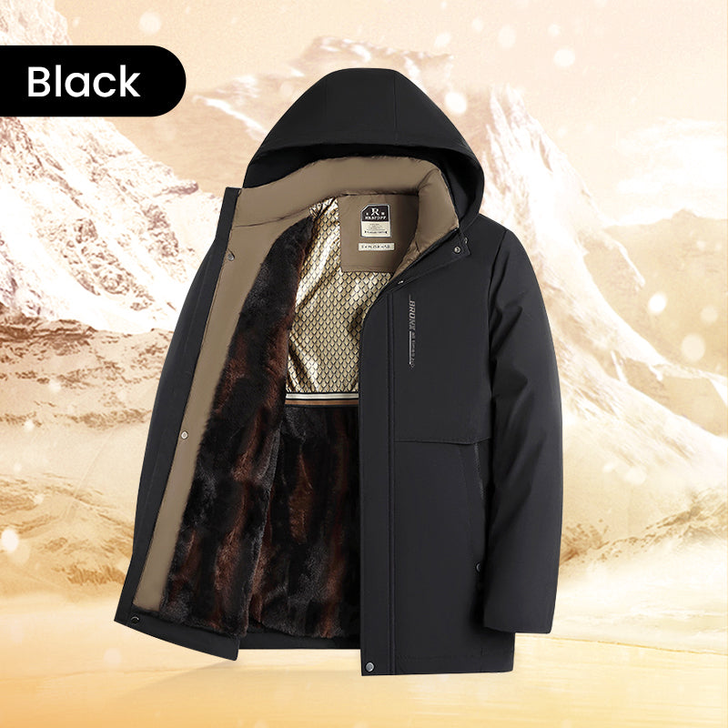 🧥 69% RABATT JETZT! ✨ Herren Wintermantel mit Abnehmbarer Kapuze - Hochleistungs-Daunenisolierung & Wasserdichtes Design für Arktische Temperaturen ❄️🛡️