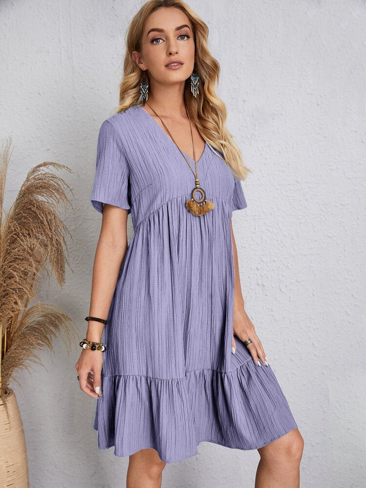 🔥GROßER SALE 49 % RABATT🔥🔥Loose lässige Krawatte Taille fließenden Kleid