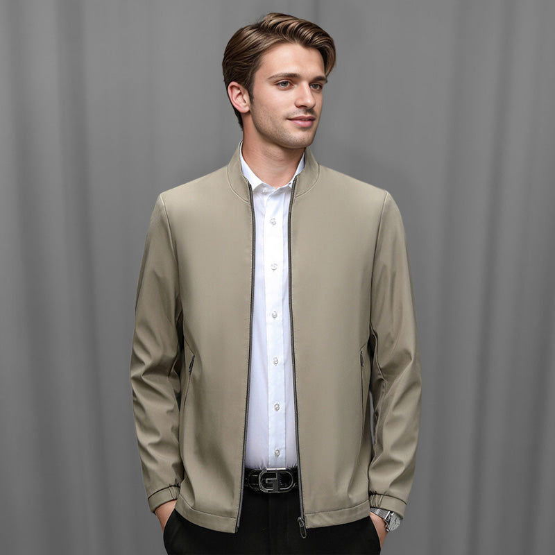 👑Fliwos® Herren Stehkragen Zipper Freizeitjacke