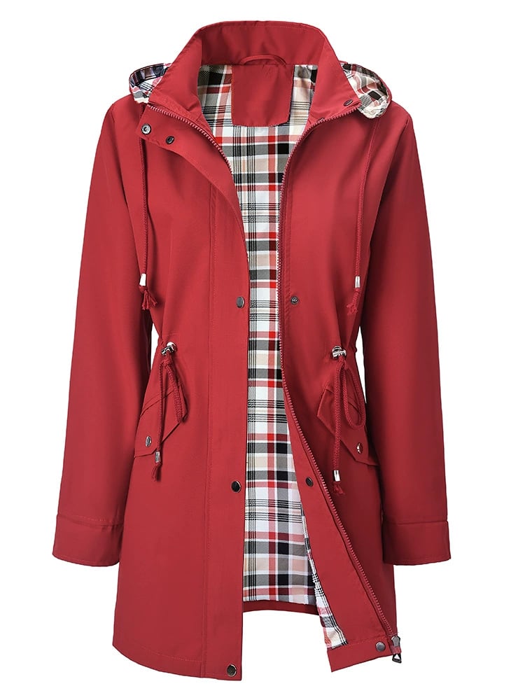 🧥LETZTER TAG 50 % RABATT🌧️💧Ultimative karierte wasserdichte Jacke für Damen🍃