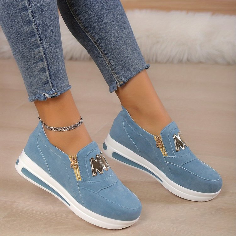 🌞Frühlingserwachen: 50% Rabatt!✨Orthopädische Damensneaker mit Plateau-Sohle – 3-Fußgewölbe-Unterstützung, Atmungsaktiv & Rutschfest, Stylisch mit Gold-Details für Ganztägigen Komfort