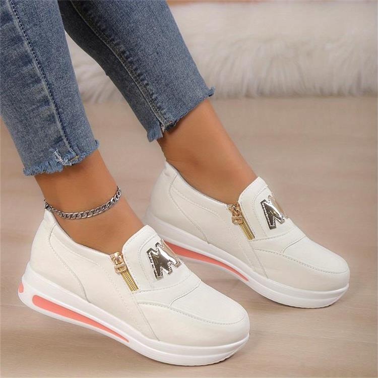🌞Frühlingserwachen: 50% Rabatt!✨Orthopädische Damensneaker mit Plateau-Sohle – 3-Fußgewölbe-Unterstützung, Atmungsaktiv & Rutschfest, Stylisch mit Gold-Details für Ganztägigen Komfort
