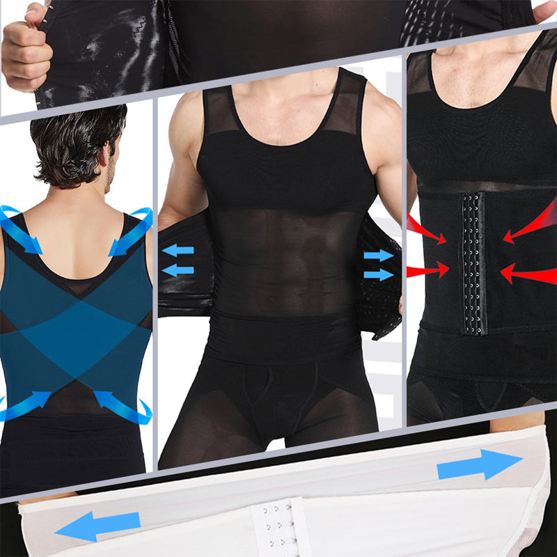 Schlankmachende Mesh-Weste für Männer mit Taille