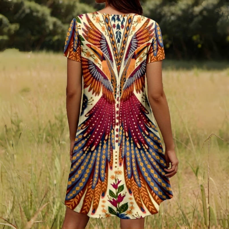 ⏳Zeitlich begrenztes Angebot⏰Damen-Kurzarmkleid mit Blumenmuster