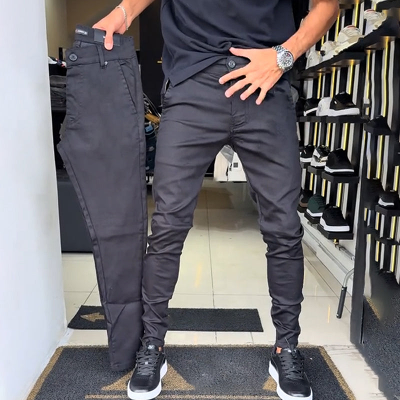 Herren Slim-Fit Freizeithose in Unifarben – Komfortabel 🧗‍♂️, Stylish 🛠️ & Perfekt für Jedes Outfit 🚀