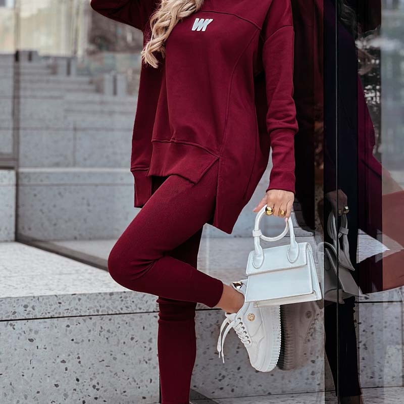Lässiges Sweatshirt- und Leggings-Set für Damen