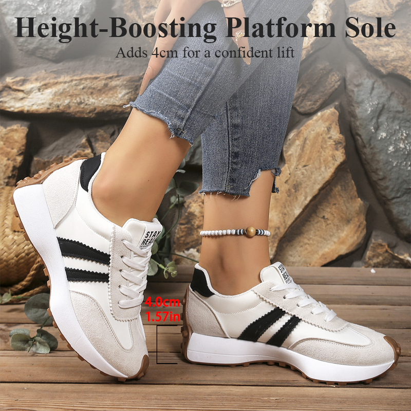 🌞Frühlingserwachen: 50% Rabatt!👟 Damen Klobige Freizeitsneaker – 4 cm Plattform, Retro-Design & Rutschfeste Gummisohle