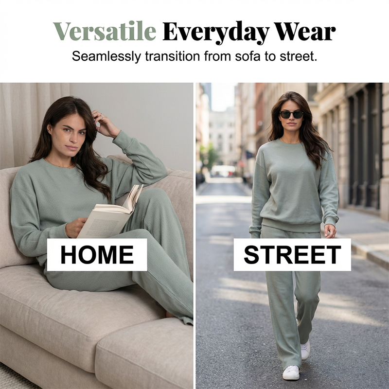 🌞Frühlingserwachen: 50% Rabatt!💎Premium Waffelstrick-Set (2-teilig) – Dein ultimatives Loungewear-Upgrade