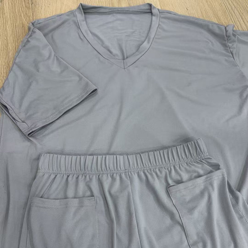 🌞Frühlingserwachen: 50% Rabatt!💎Damen Lounge-Set mit V-Ausschnitt – Knitterfrei & Seidig Weich für Deinen Wohlfühl-Moment